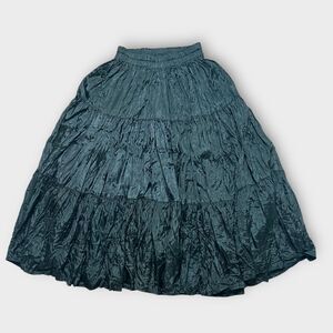 Vintage Handmade Black Tiered Broomstick skirt Womens Small Witchy Boho Western